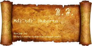 Máté Huberta névjegykártya
